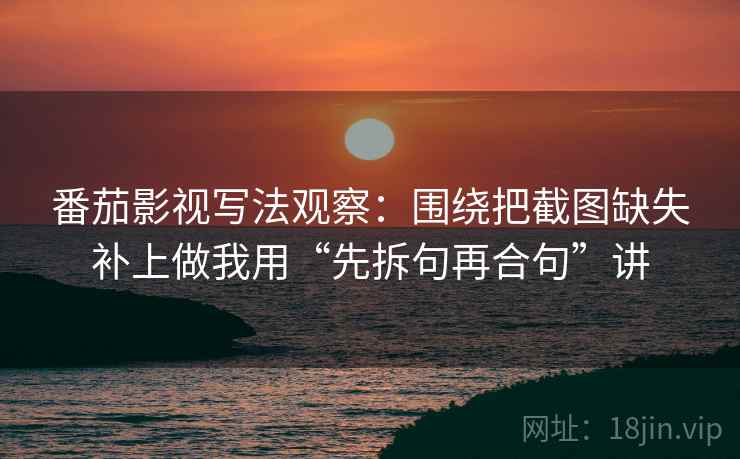 番茄影视写法观察：围绕把截图缺失补上做我用“先拆句再合句”讲